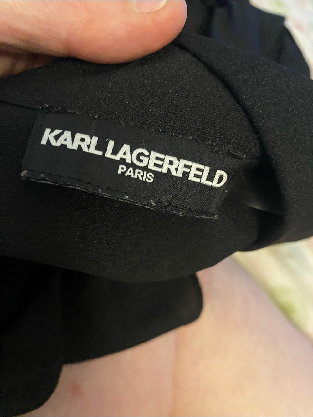 Karl Lagerfeld Black Ruffle Front Button-Down Shirt - Picture 2 of 5